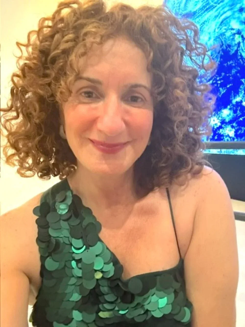 Emerald Green Large Sequin Cocktail Dress